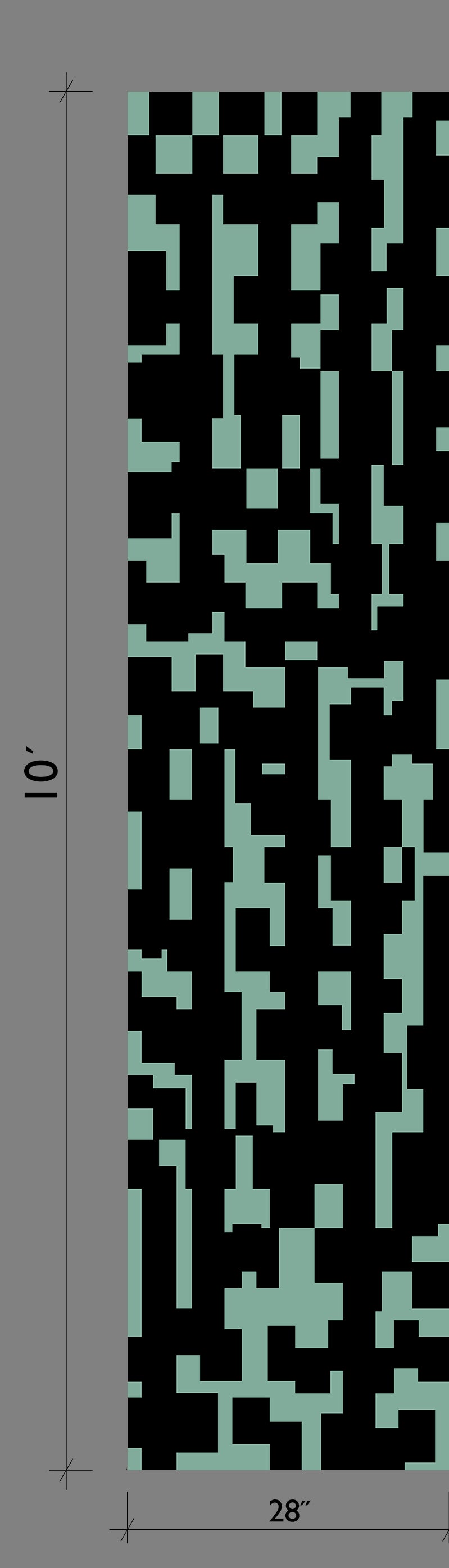 Mainframe© Wallpaper in Teal + Black