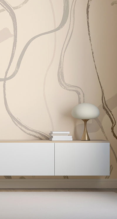 Terrain© Mural Wallpaper in Grey + Tan