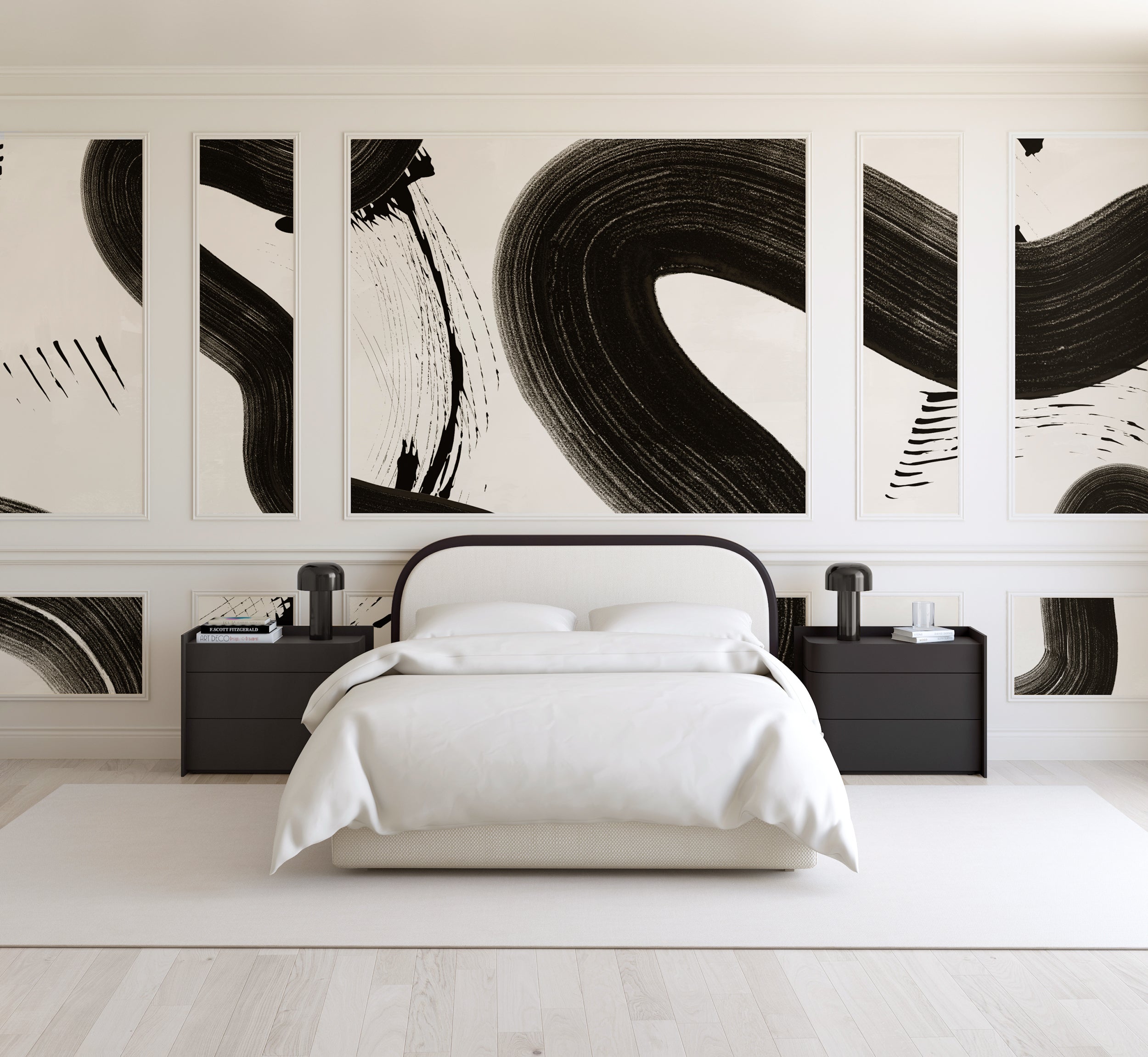 Untamed© Mural Wallpaper in Black + Cremé