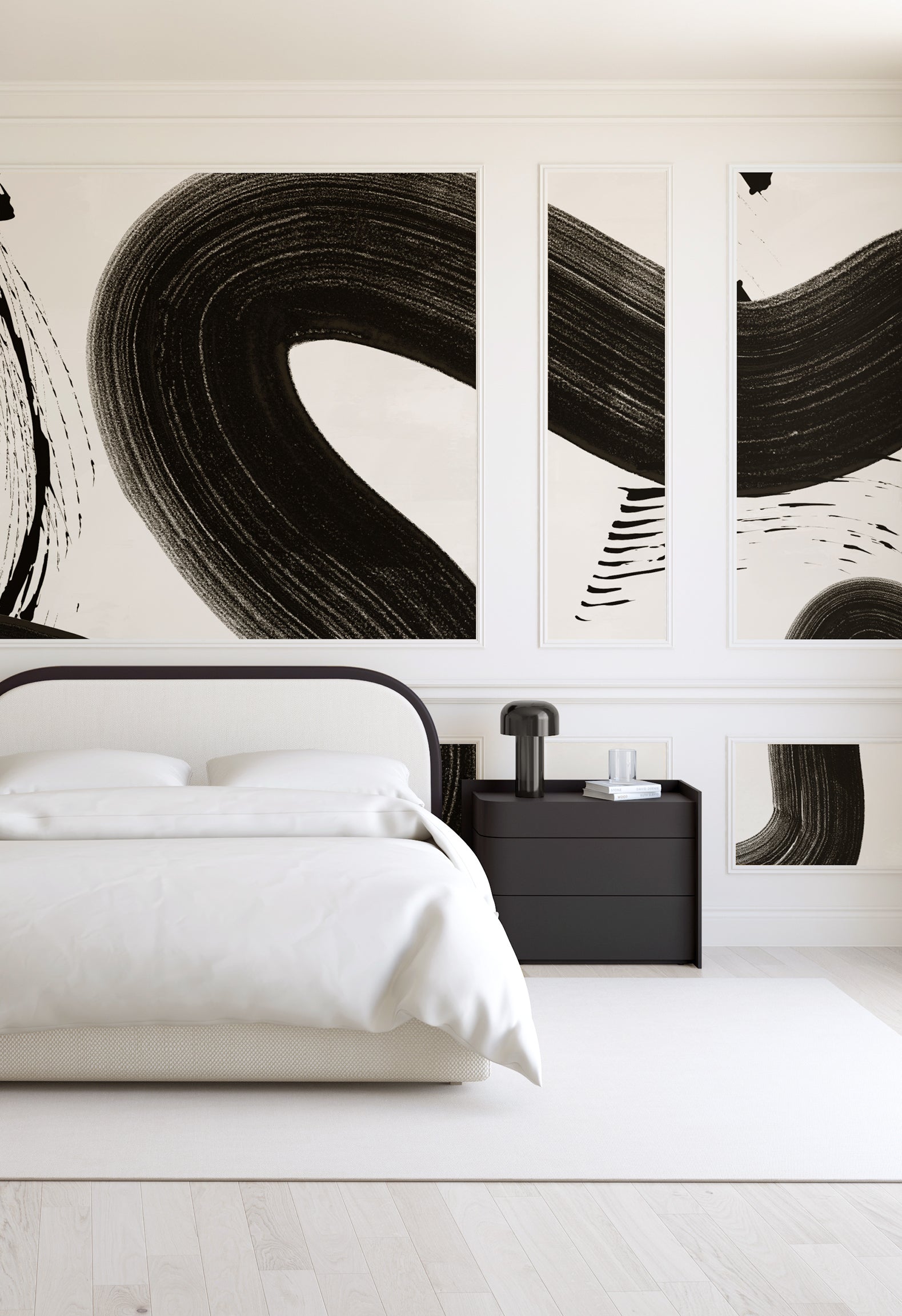 Untamed© Mural Wallpaper in Black + Cremé