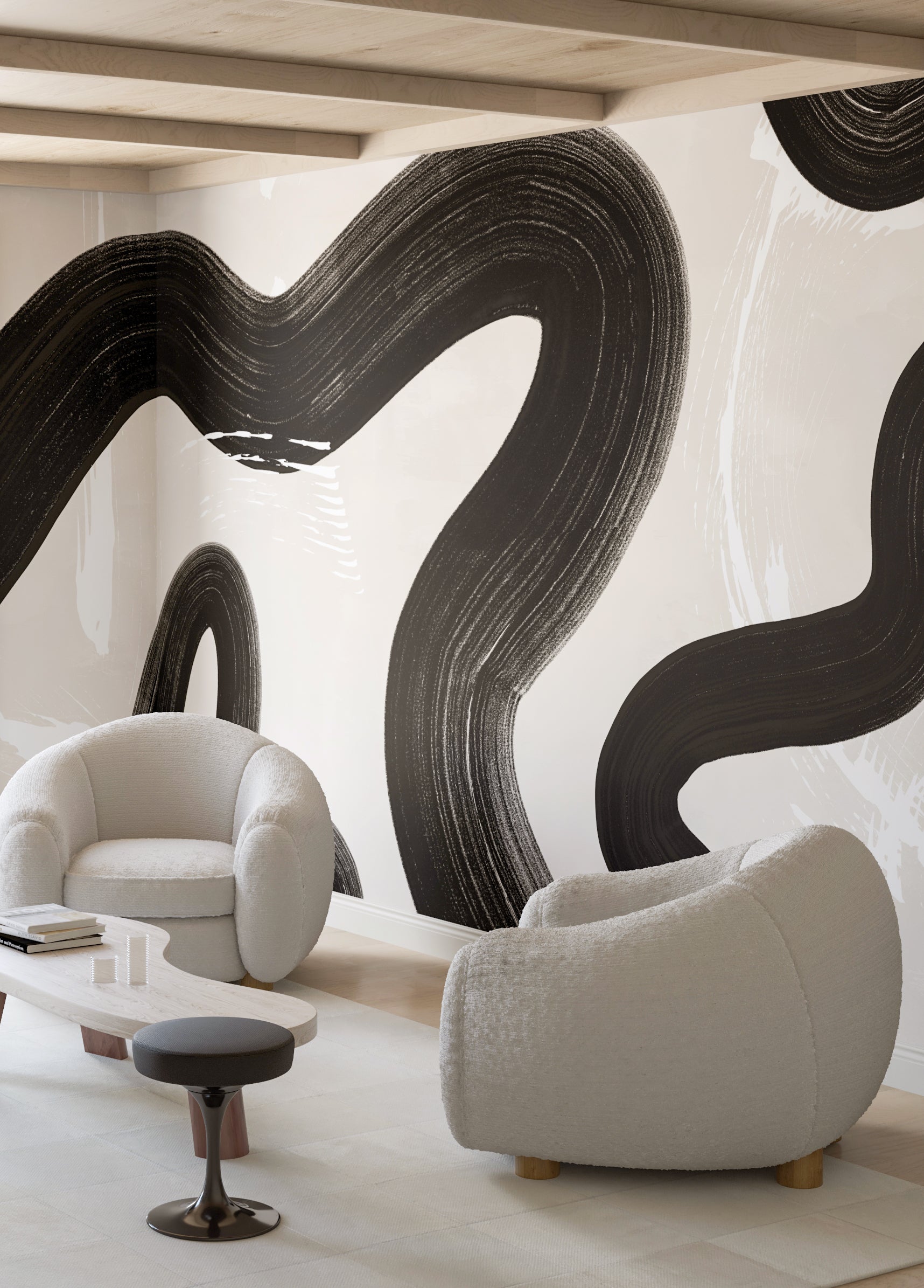 Untamed© Mural Wallpaper in Pebble