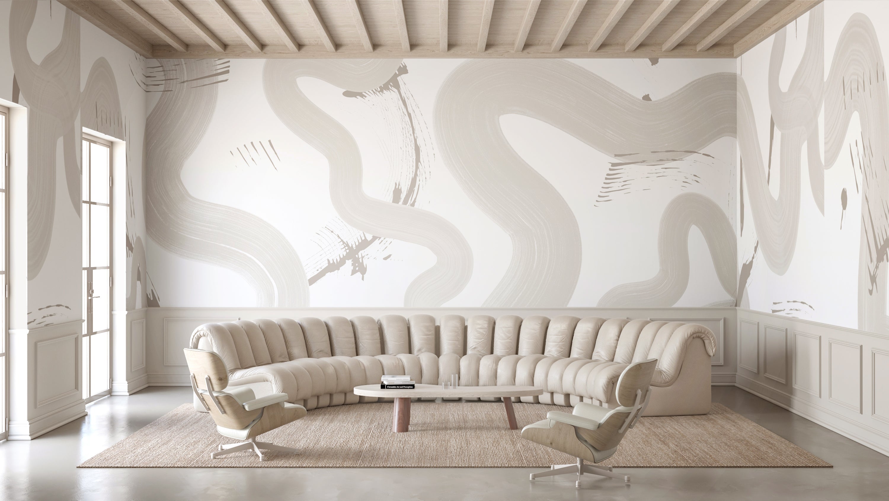 Untamed© Mural Wallpaper in Soft Grey