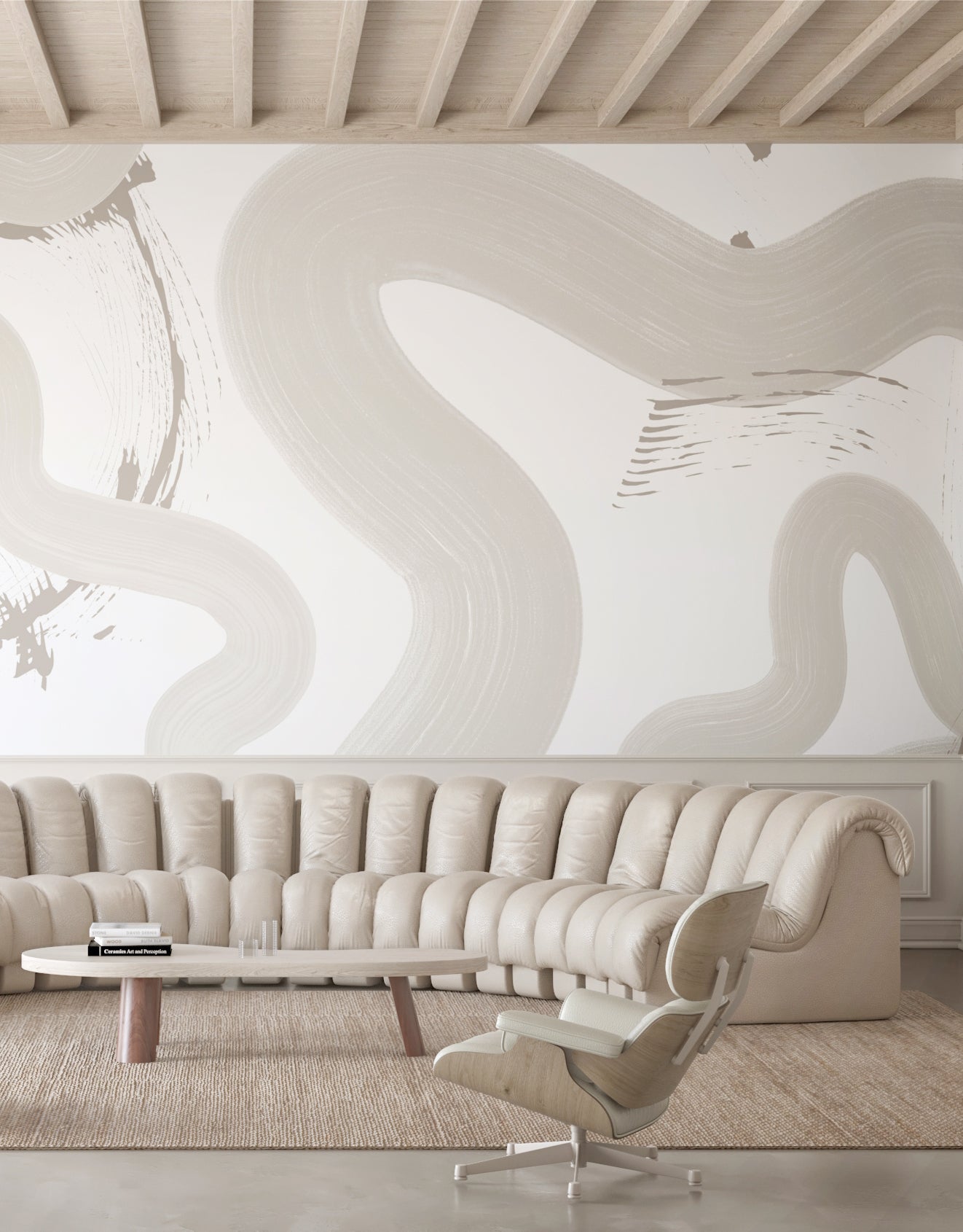 Untamed© Mural Wallpaper in Soft Grey