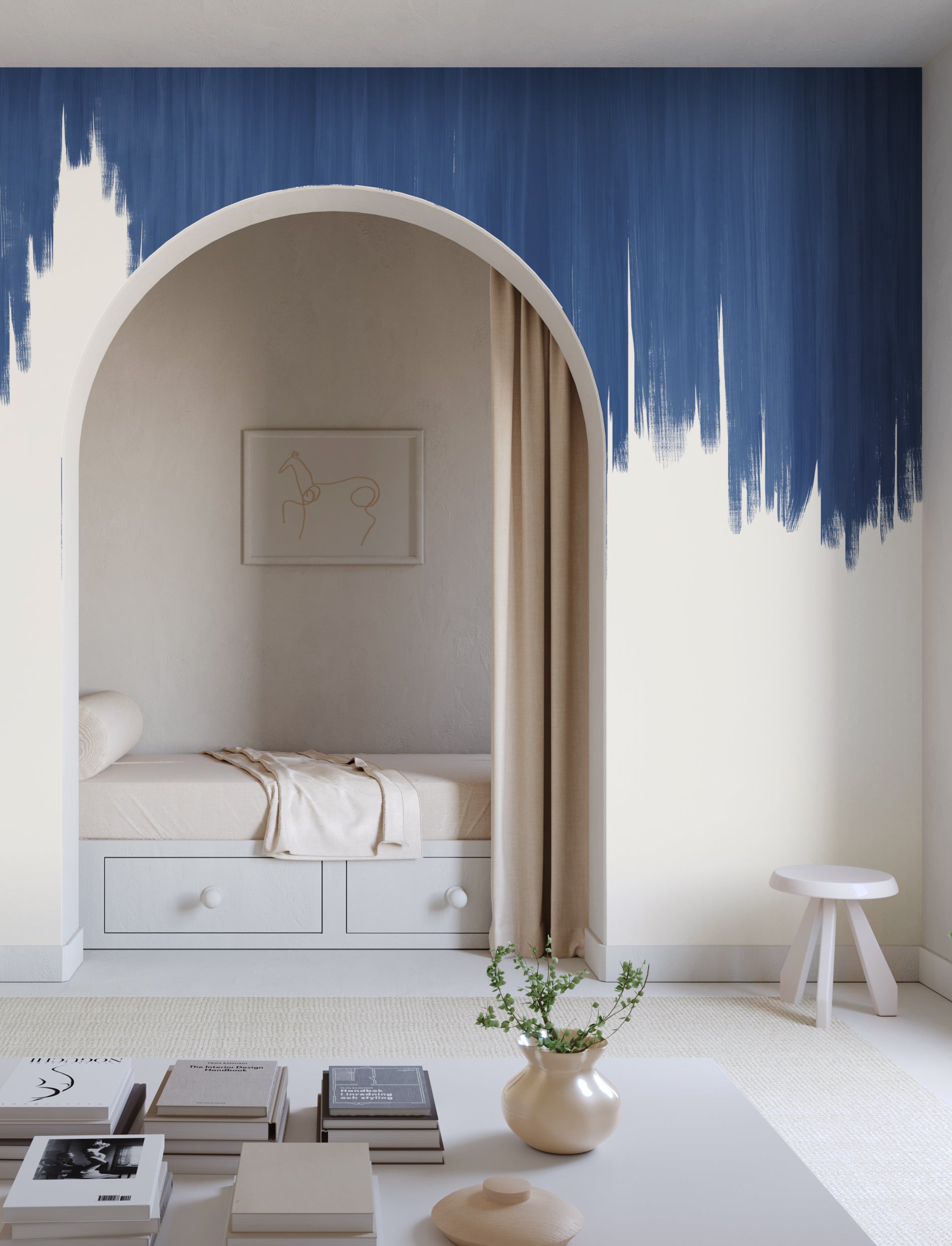 Wavelength© Mural Wallpaper in Navy