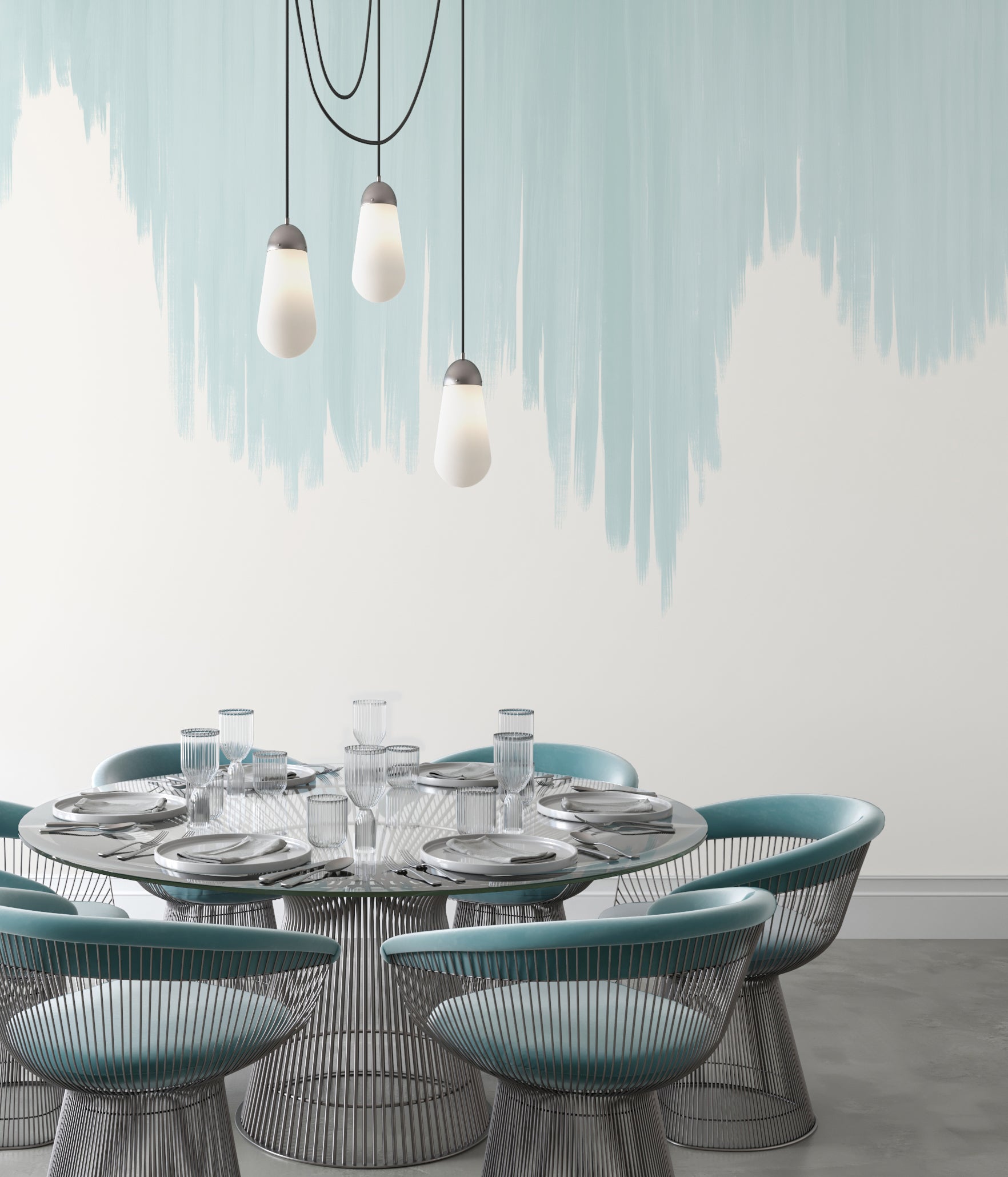 Wavelength© Mural Wallpaper in Aqua