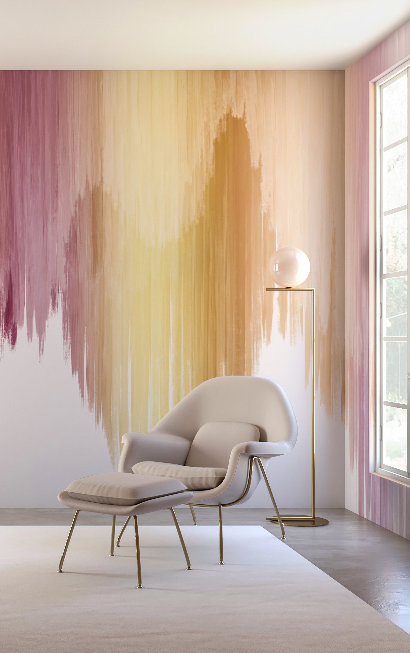Wavelength© Mural Wallpaper in Lilac
