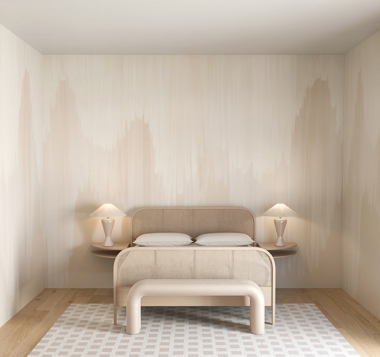 Wavelength© Mural Wallpaper in Cremé