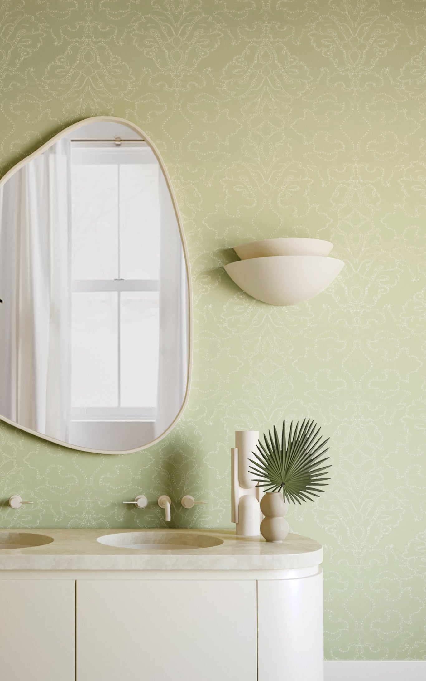 Western Damask© Wallpaper in Stonecrop