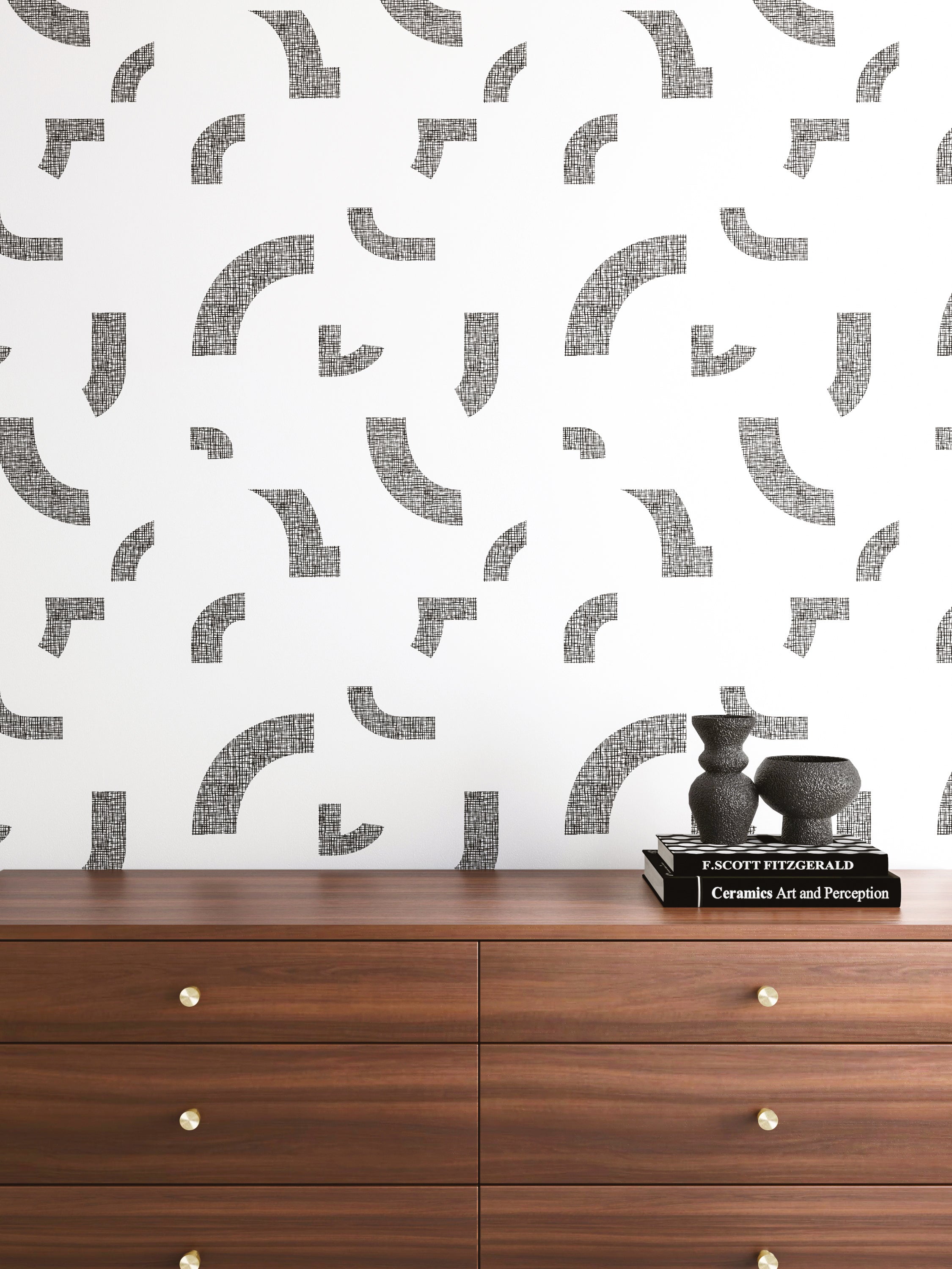 Crosshatch© Wallpaper in Black