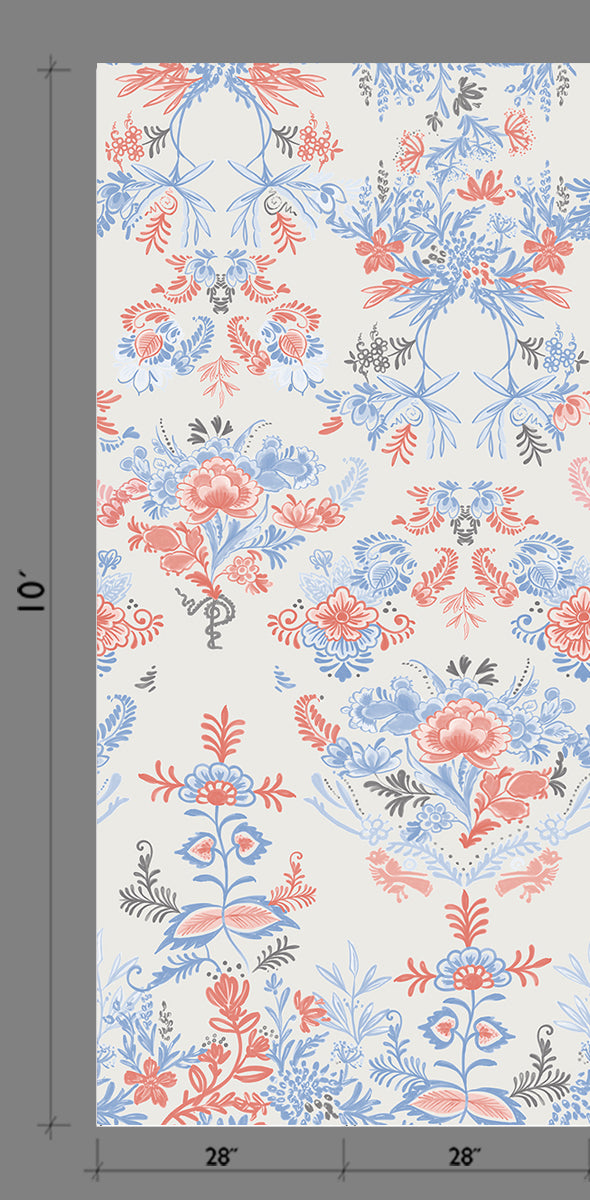 The Delft© Mural Wallpaper in Multicolor from drop it MODERN