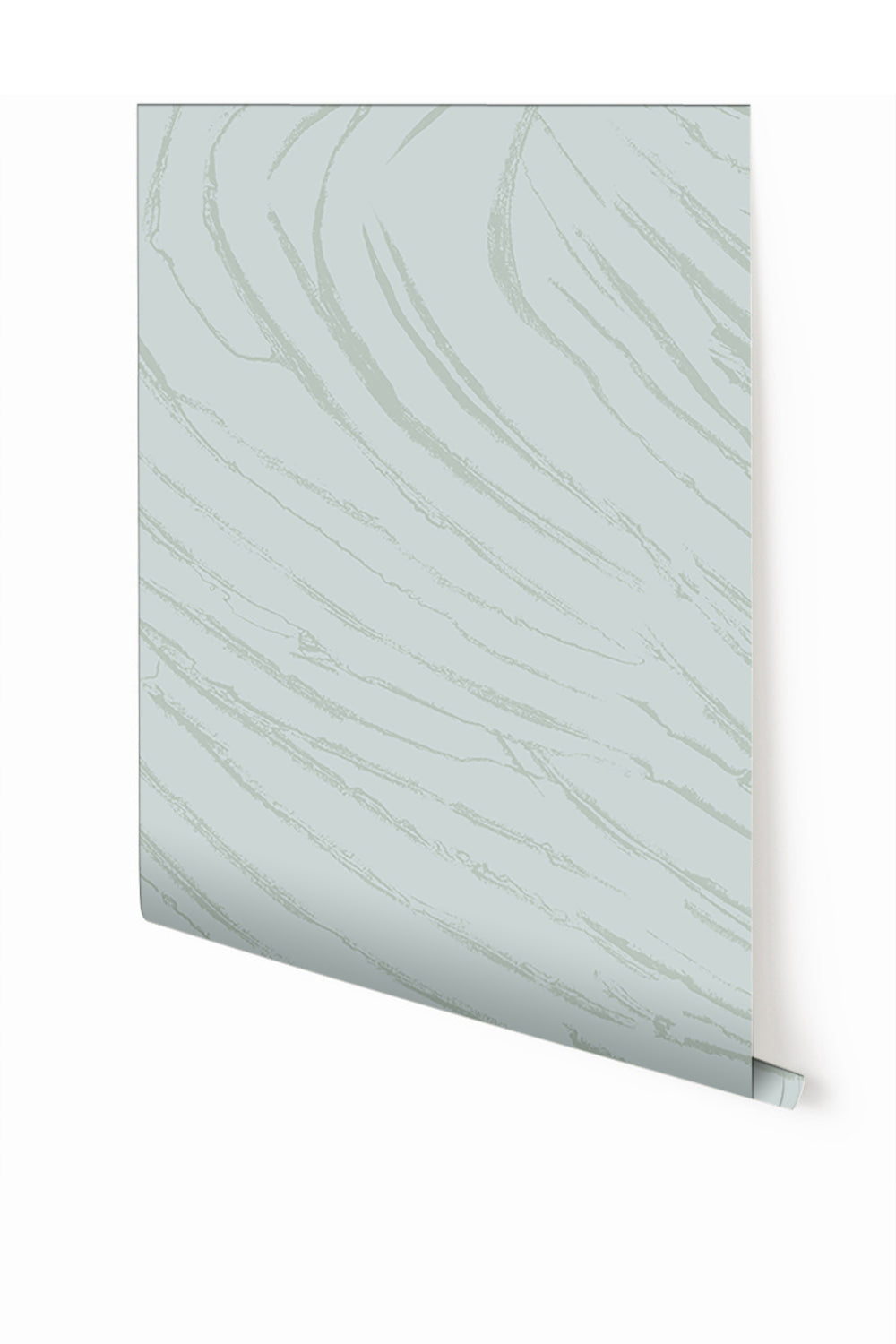 A panel of mural wallpaper featuring a blue color with a textured striped pattern from drop it MODERN.