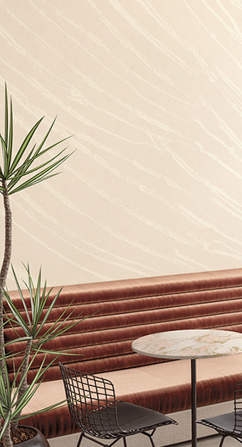 The Dune© Mural Wallpaper in sand in a dining room from drop it MODERN.