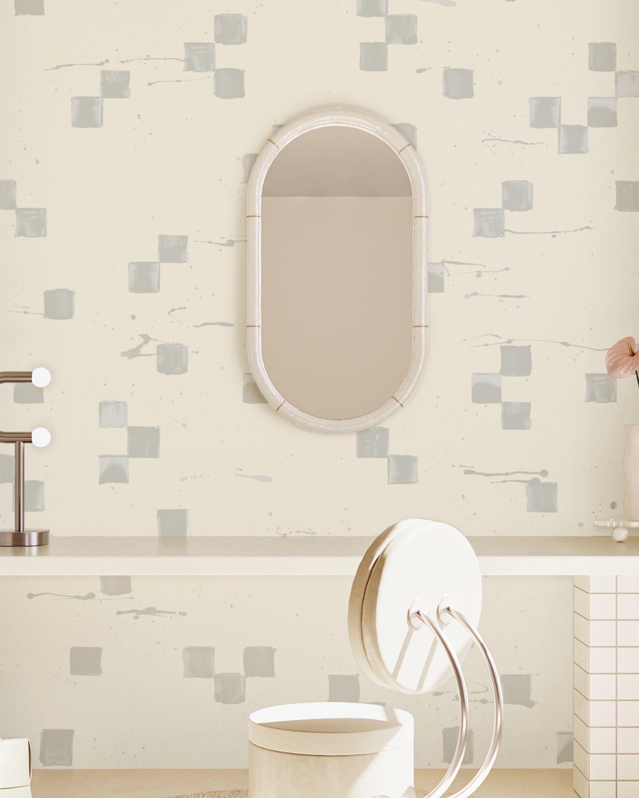 The Finali© Wallpaper in Fog in an interior from drop it MODERN.