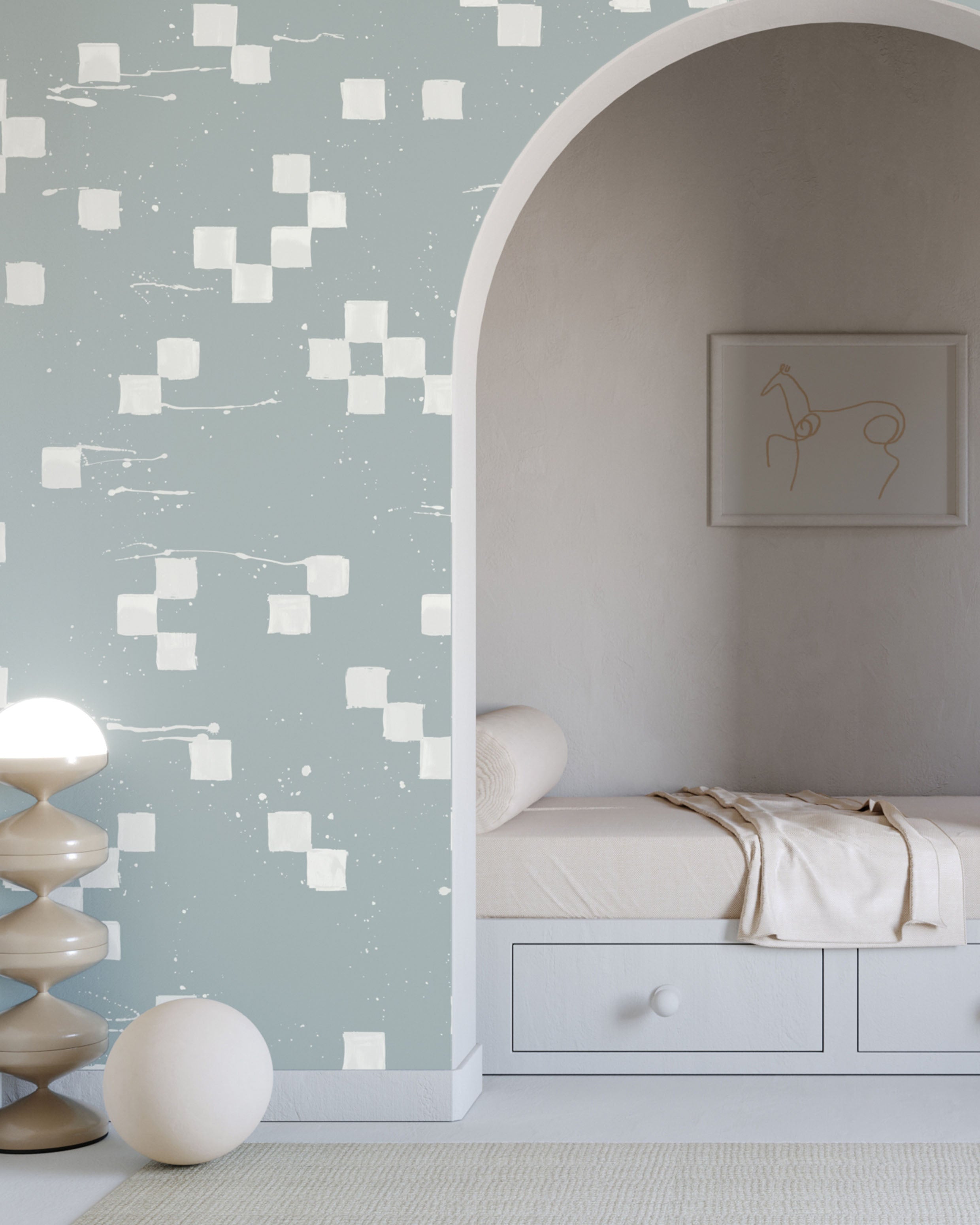 The Finali© Wallpaper in Rain in an interior from drop it MODERN.