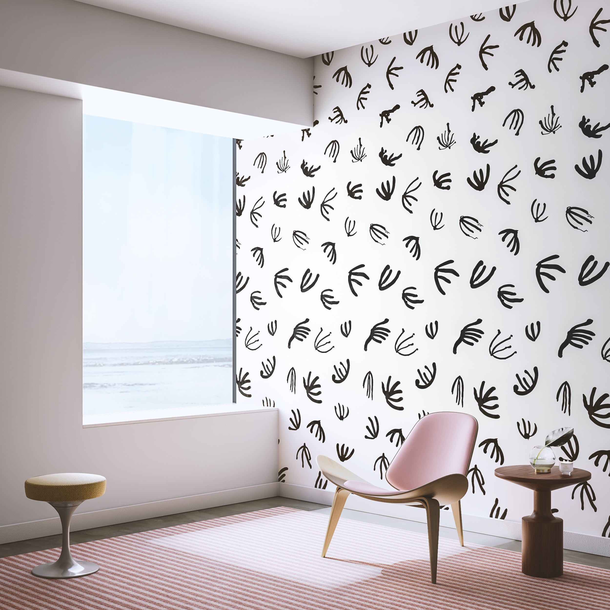 Coral© Wallpaper in Black + White