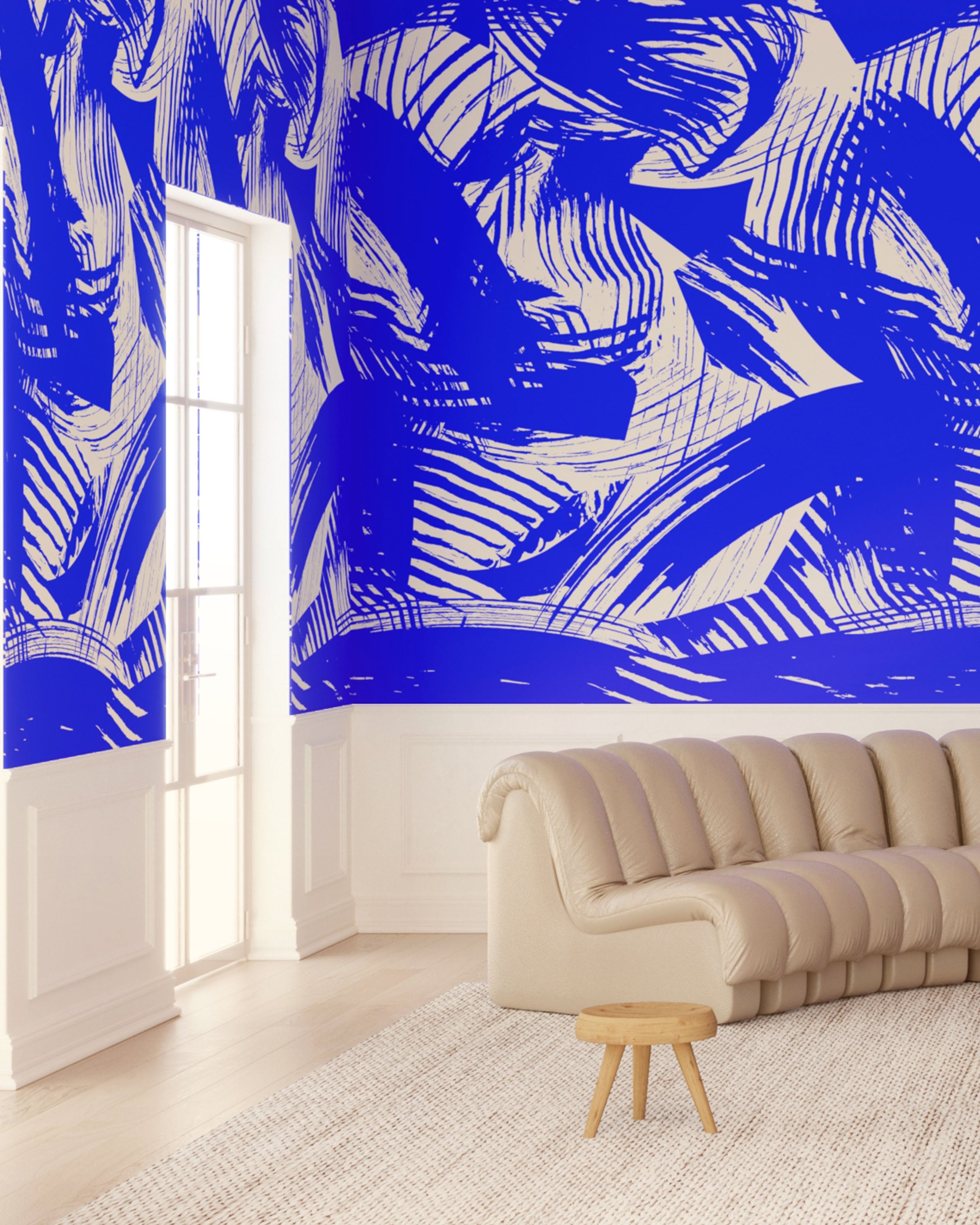 Mixed Tape© Mural Wallpaper in Cobalt