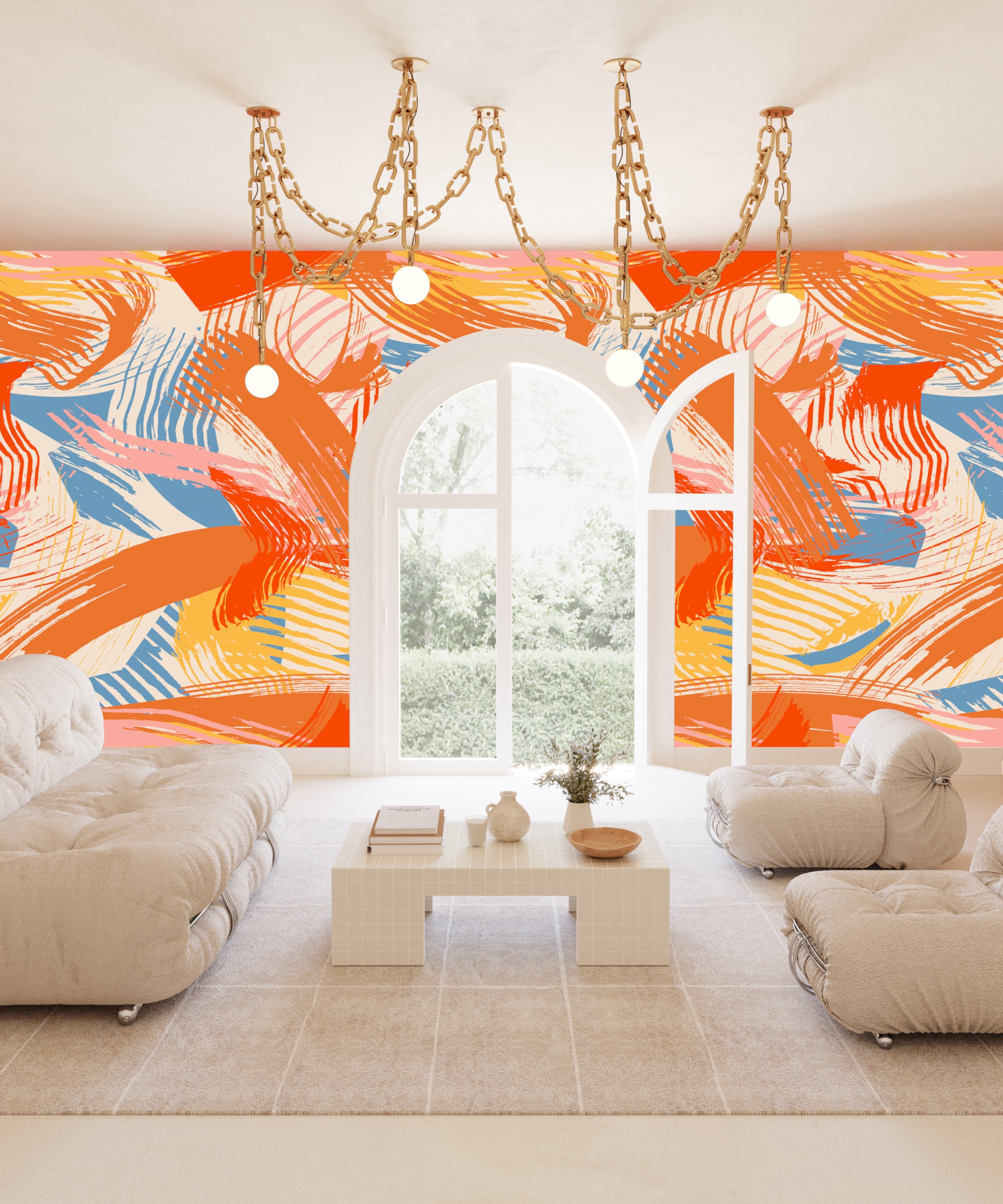 Mixed Tape© Mural Wallpaper in Sorbet
