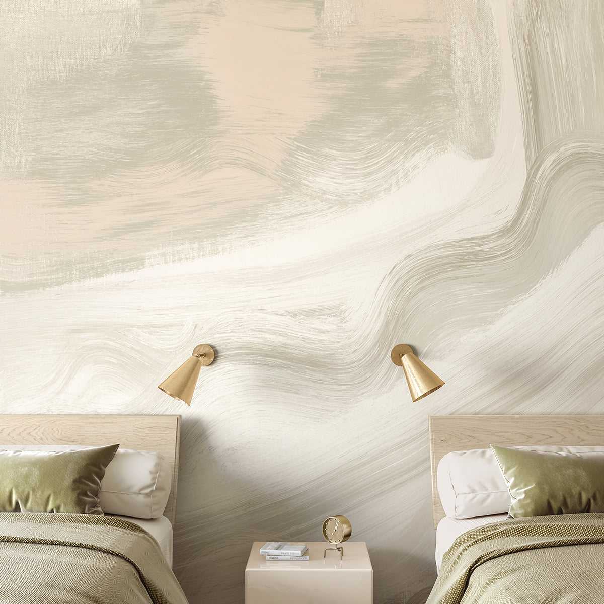 Modern Art© Mural Wallpaper in Sage