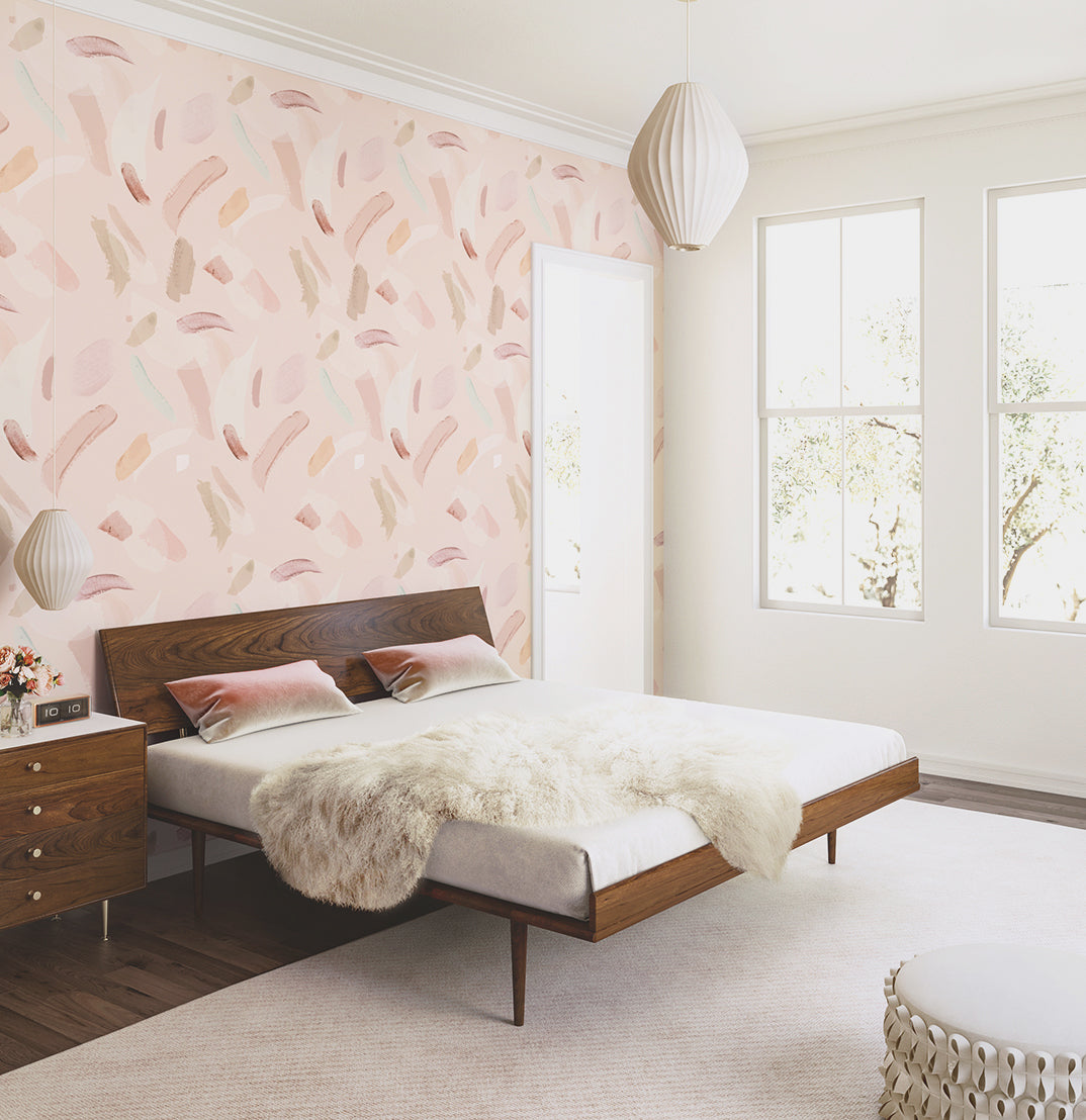 Movements© Wallpaper in Blush