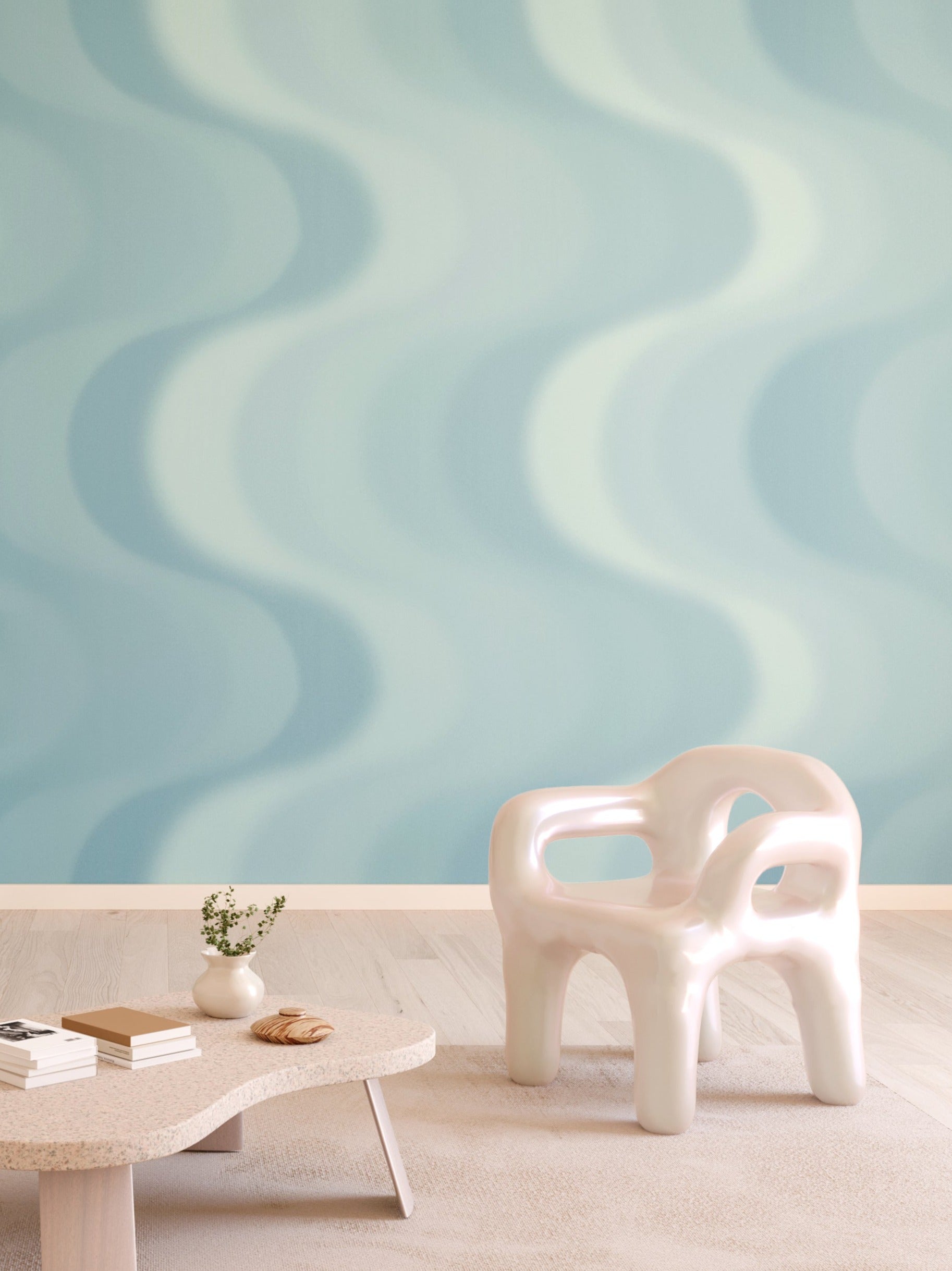 Oceanic© Mural Wallpaper in Denim