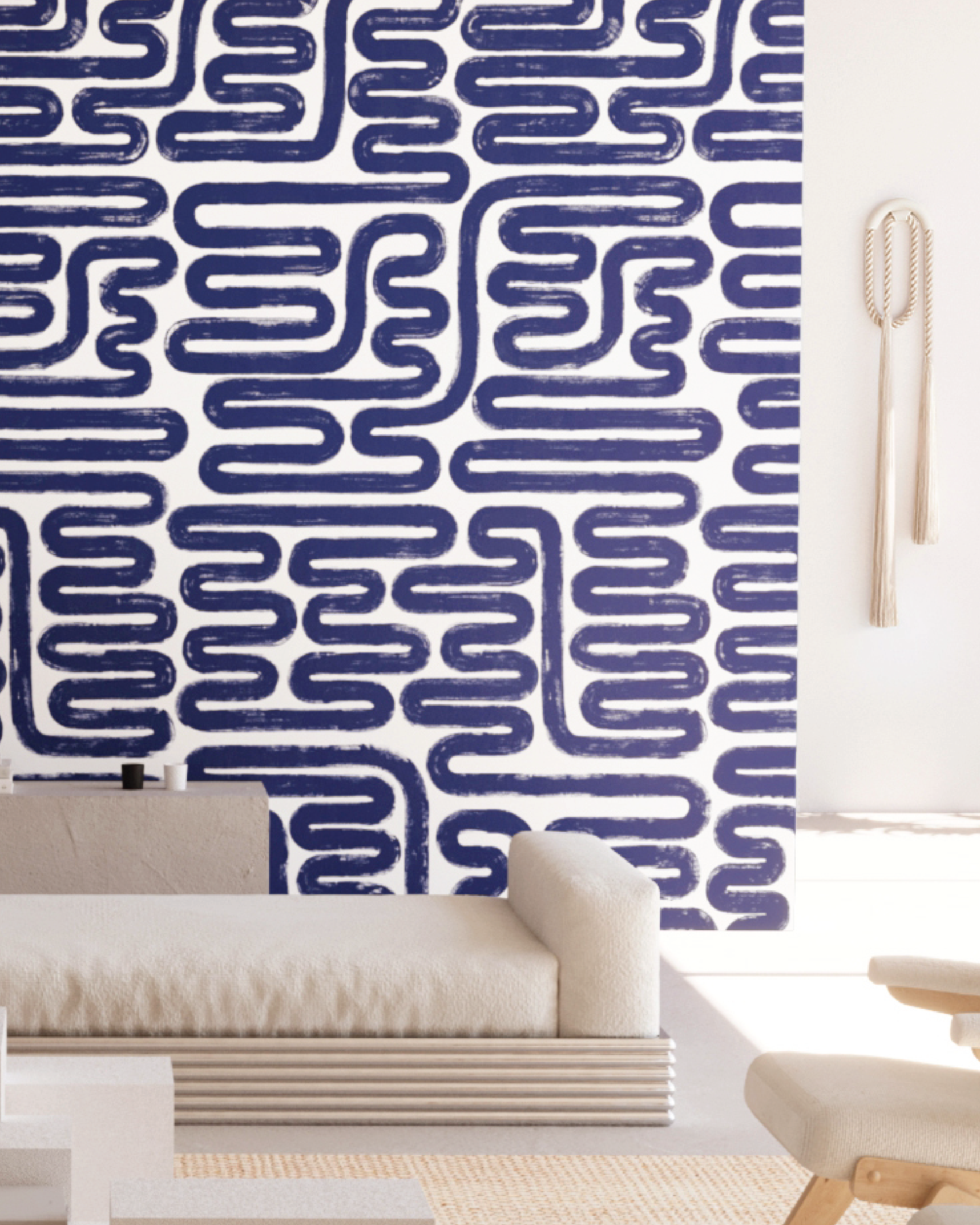 Pac-Man© Wallpaper in Navy