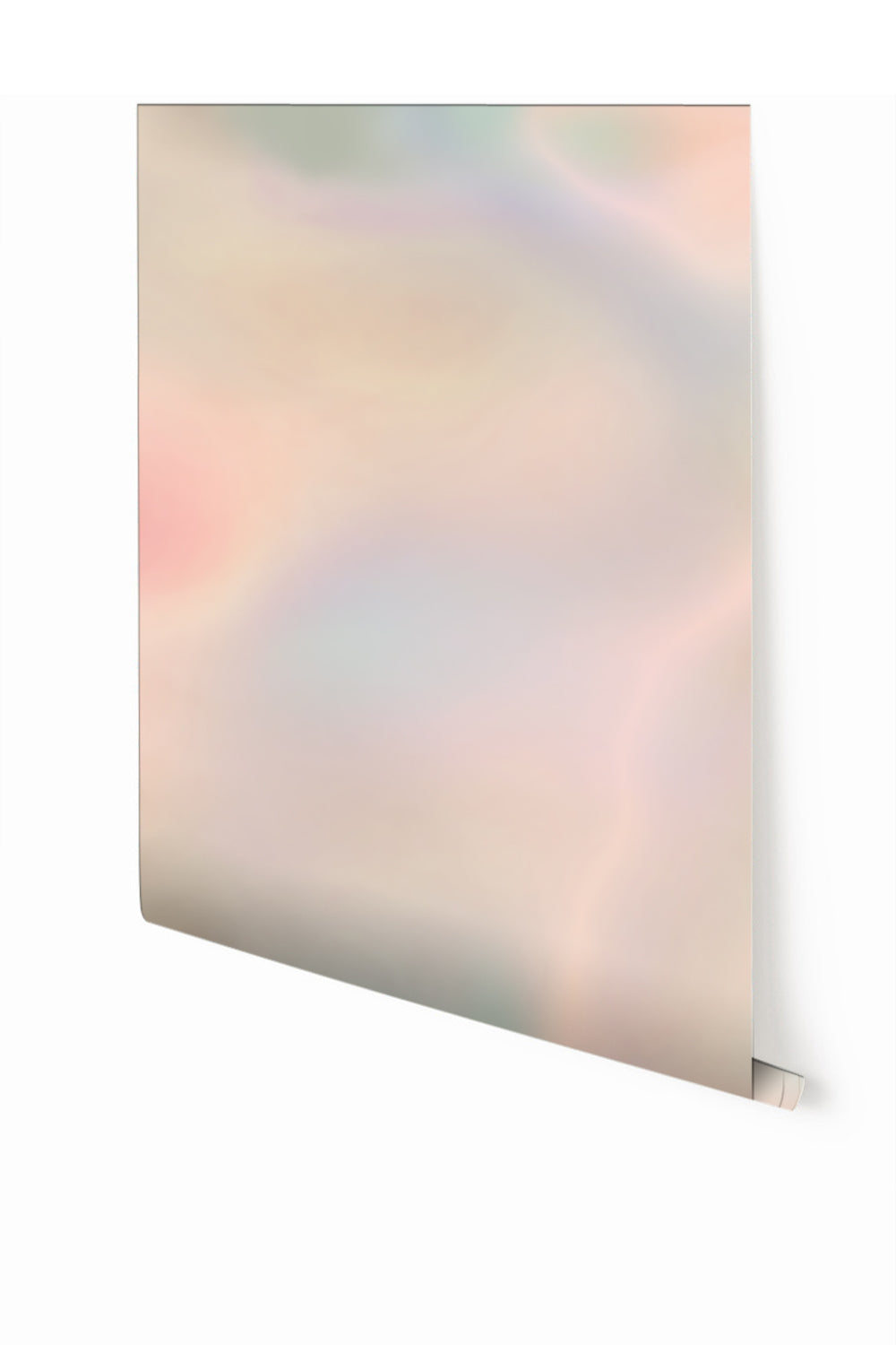 A section of mural wallpaper depicting a gradient of colors with a shimmering effect, predominantly in pastel tones from drop it MODERN.