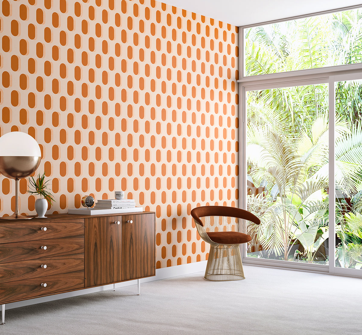 Pillbox© Wallpaper in Orange