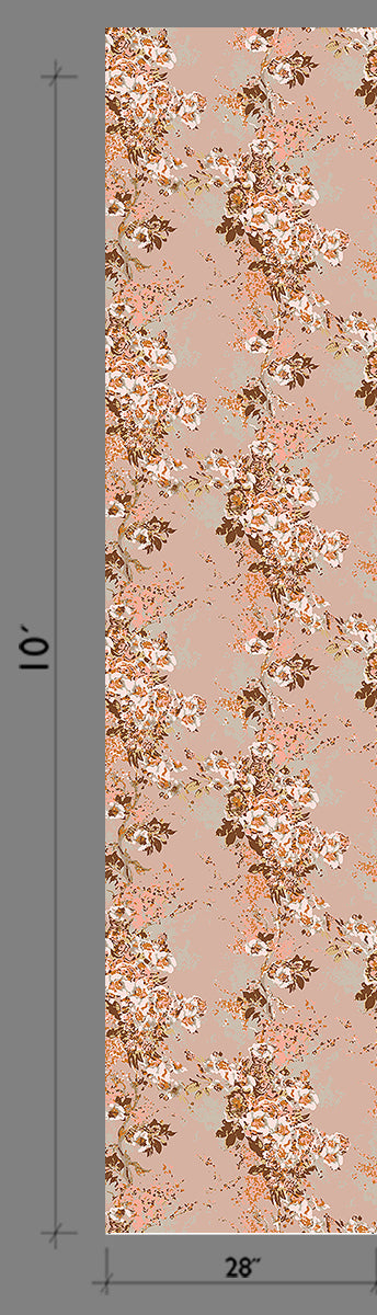 Prairie Fleur© Wallpaper in Rosy Cremé