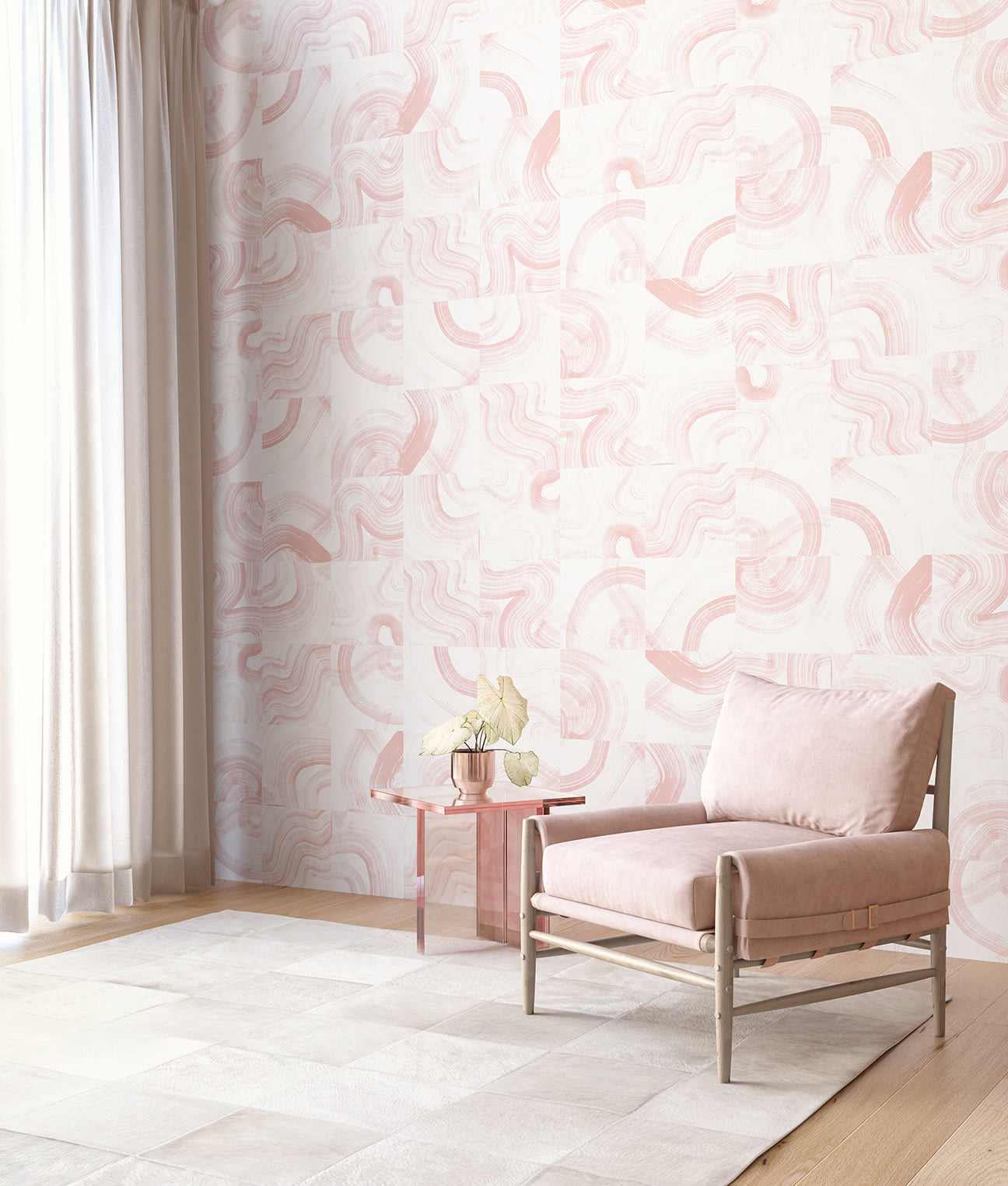 Sediment #3© Wallpaper in Blush