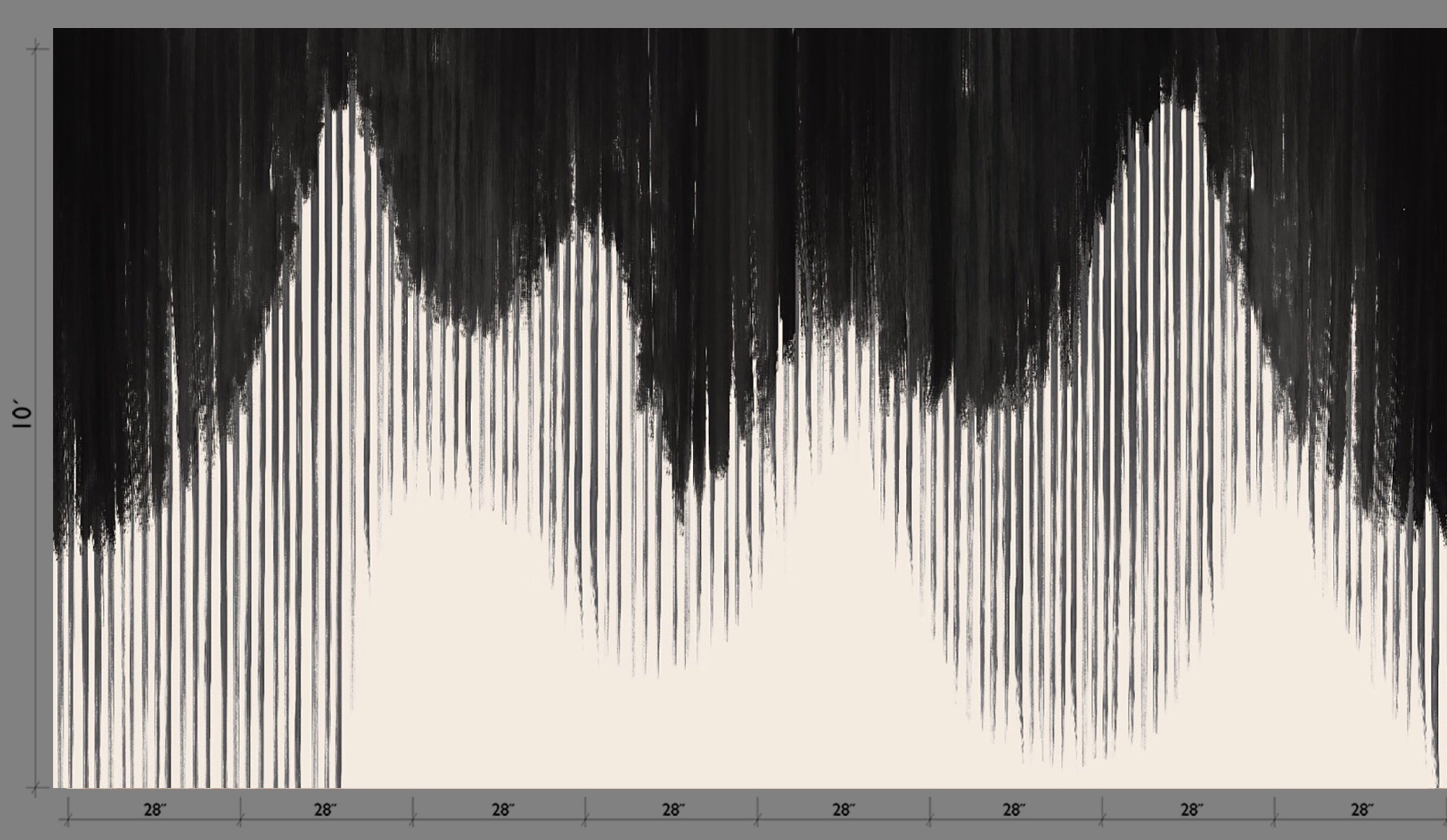 Wavelength© Mural Wallpaper in Charcoal