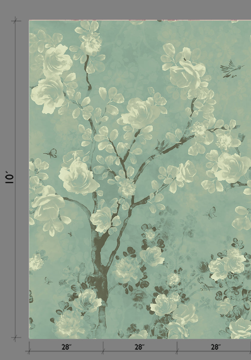 The Eden© Mural Wallpaper in Teal from drop it MODERN.