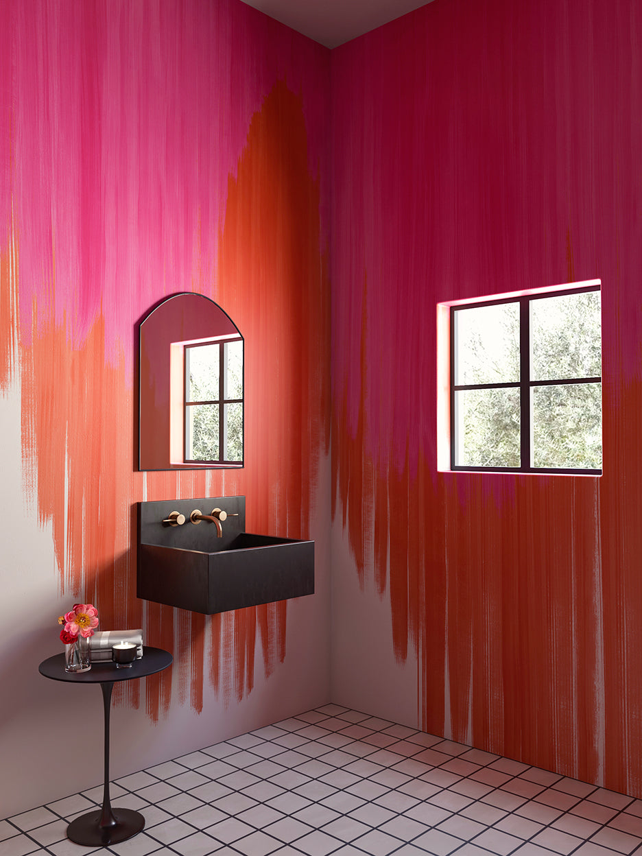 Wavelength© Mural Wallpaper in Fuchsia