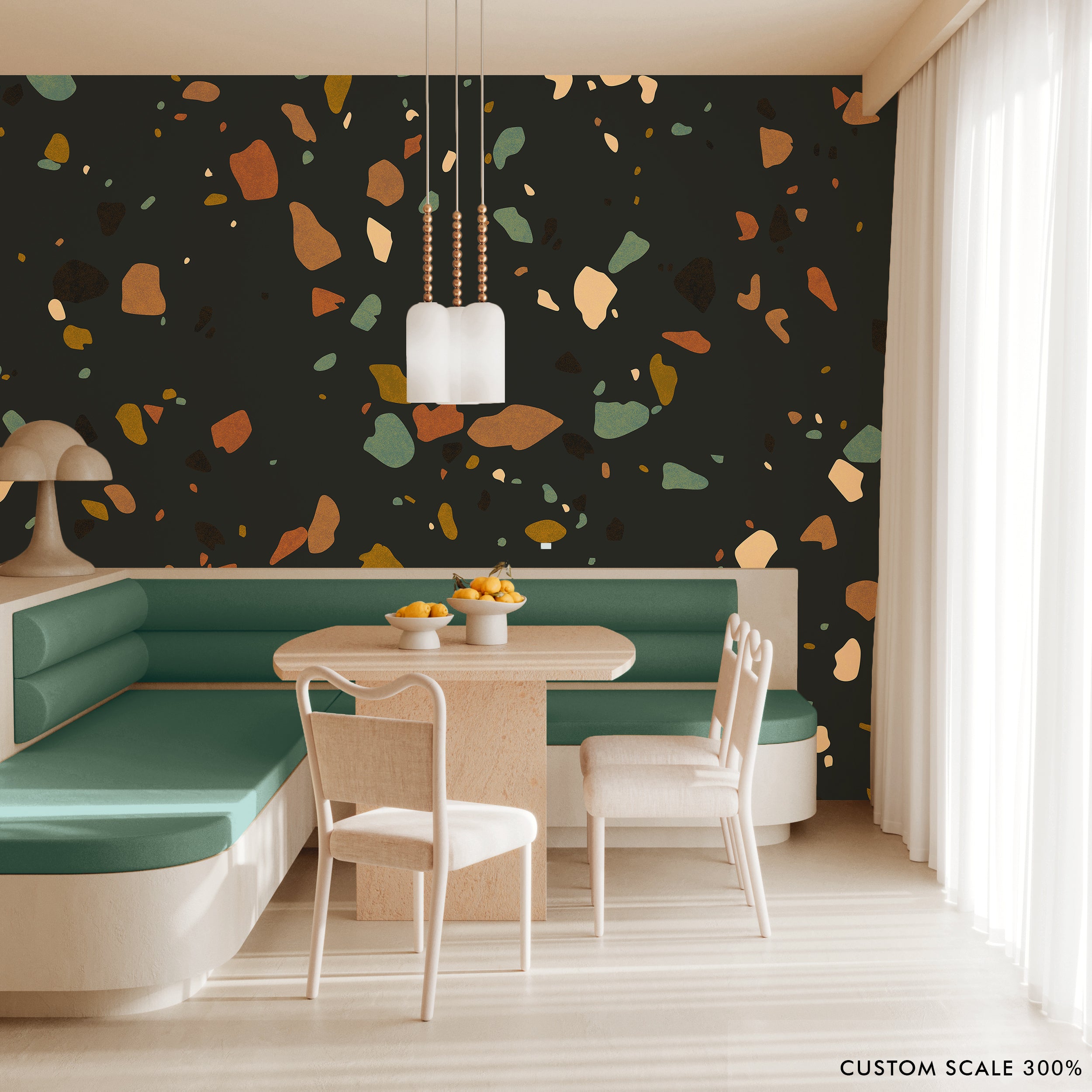 Terrazzo II© Wallpaper in Multicolor Black