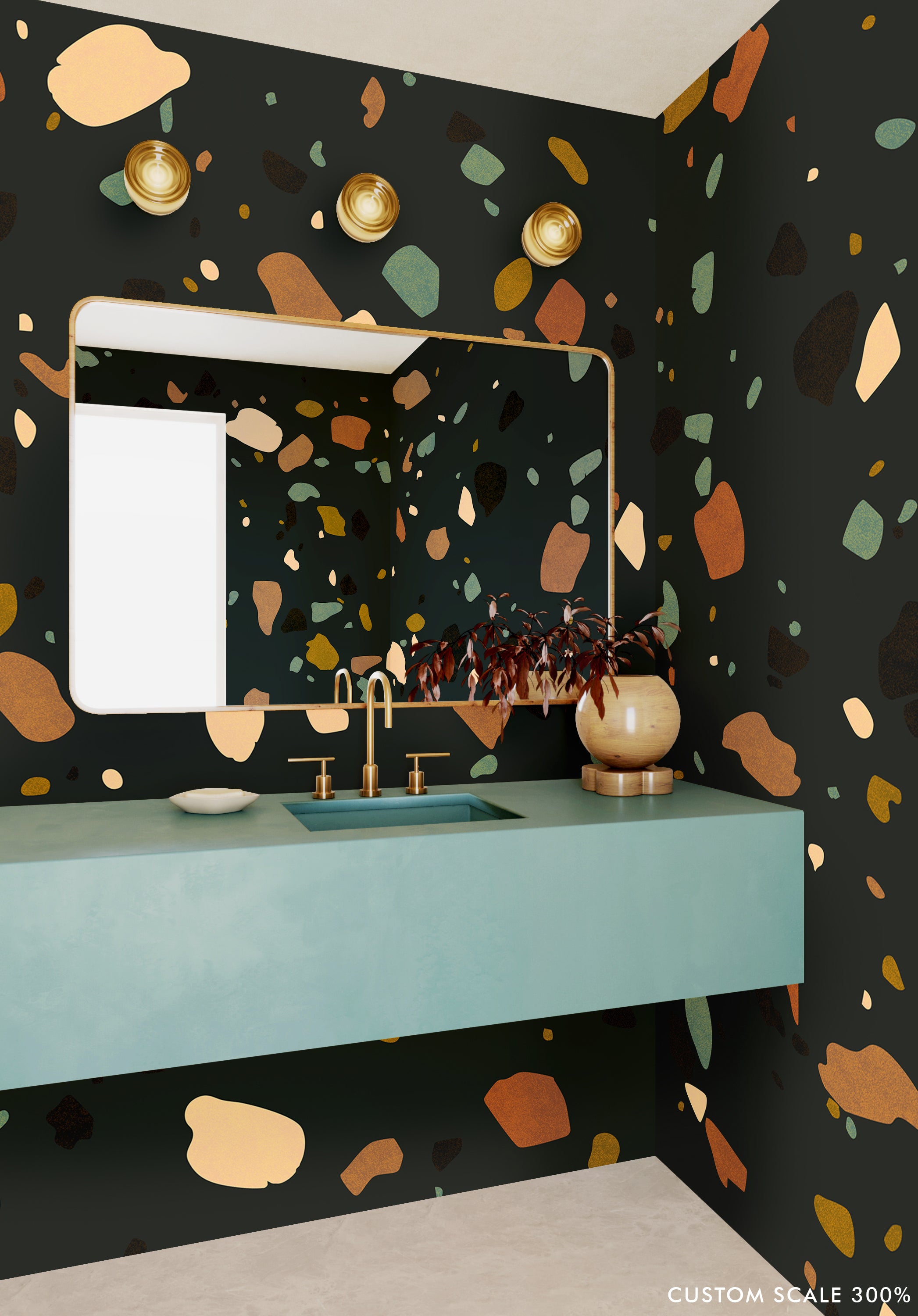 Terrazzo II© Wallpaper in Multicolor Black