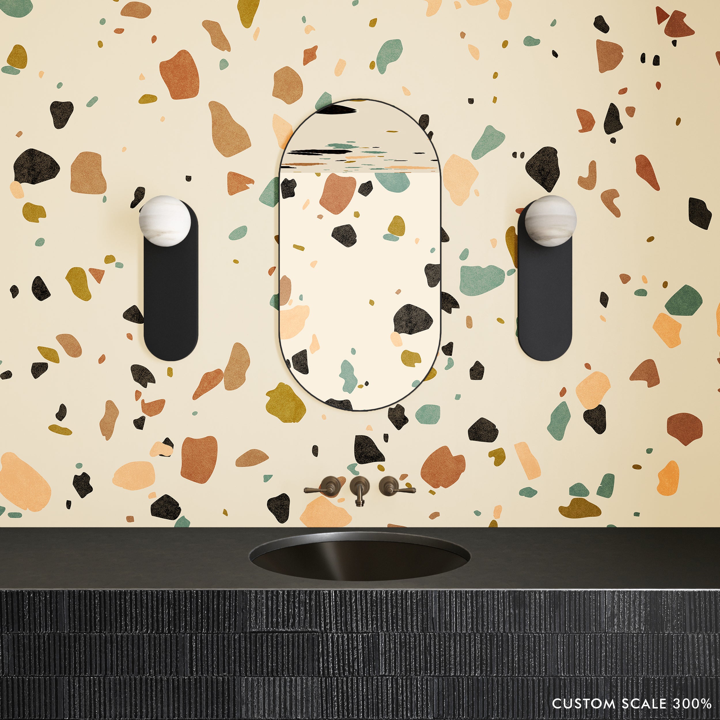 Terrazzo II© Wallpaper in Multicolor Creme