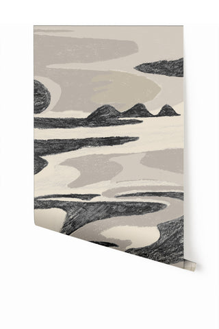 American Landscape© Mural Wallpaper in black + creme
