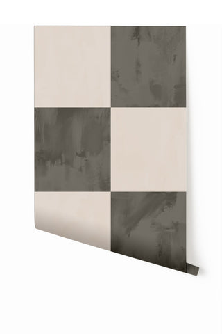 Checkmate© Wallpaper in black + creme