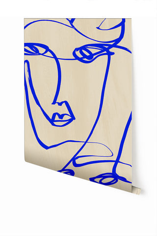 Femme© Wallpaper in Cobalt
