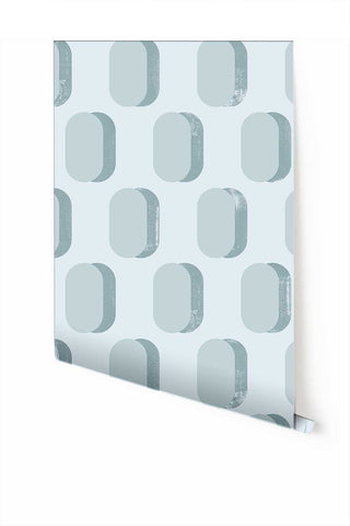 Pillbox© Wallpaper in Chalk Blue