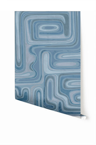 Playhouse© Mural Wallpaper in Denim