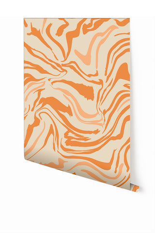 Primal© Multi Mural Wallpaper in Orange