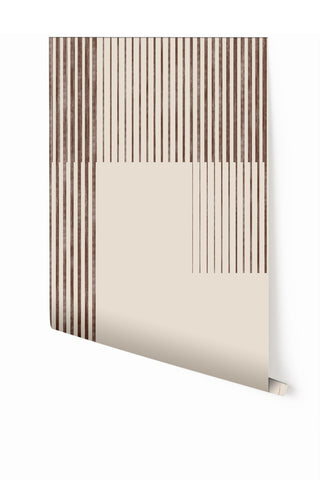 Seismic© Mural Wallpaper in brown + creme