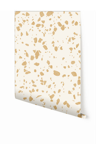 Terrazzo II© Wallpaper in Mustard