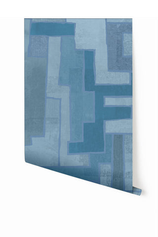 Tetris© Mural Wallpaper in Denim