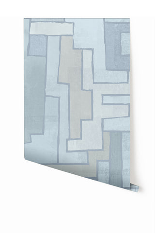 Tetris© Mural Wallpaper in Light Blue