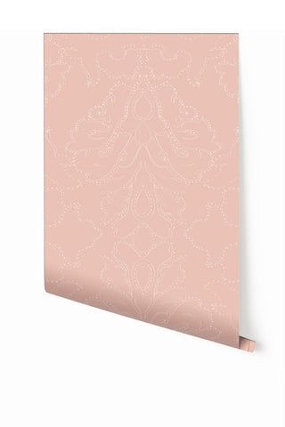 Western Damask© Wallpaper in Azalea