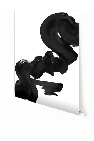 Abstract Art© Mural Wallpaper in Carbon