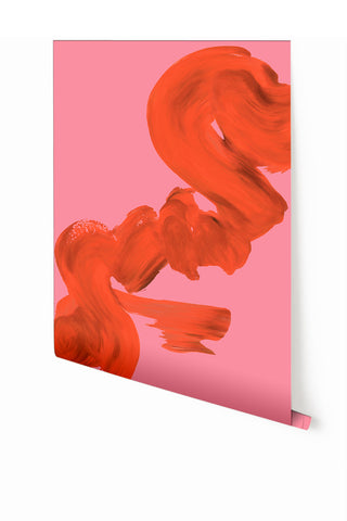 Abstract Art© Mural Wallpaper in Fuchsia