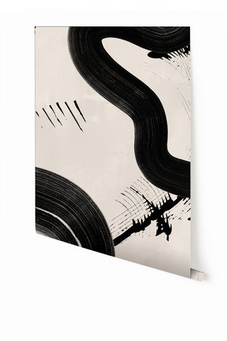 Untamed© Mural Wallpaper in Black + Cremé