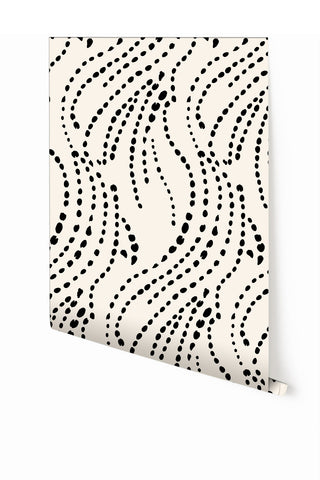 Branding Iron© Wallpaper in Black + Cremé